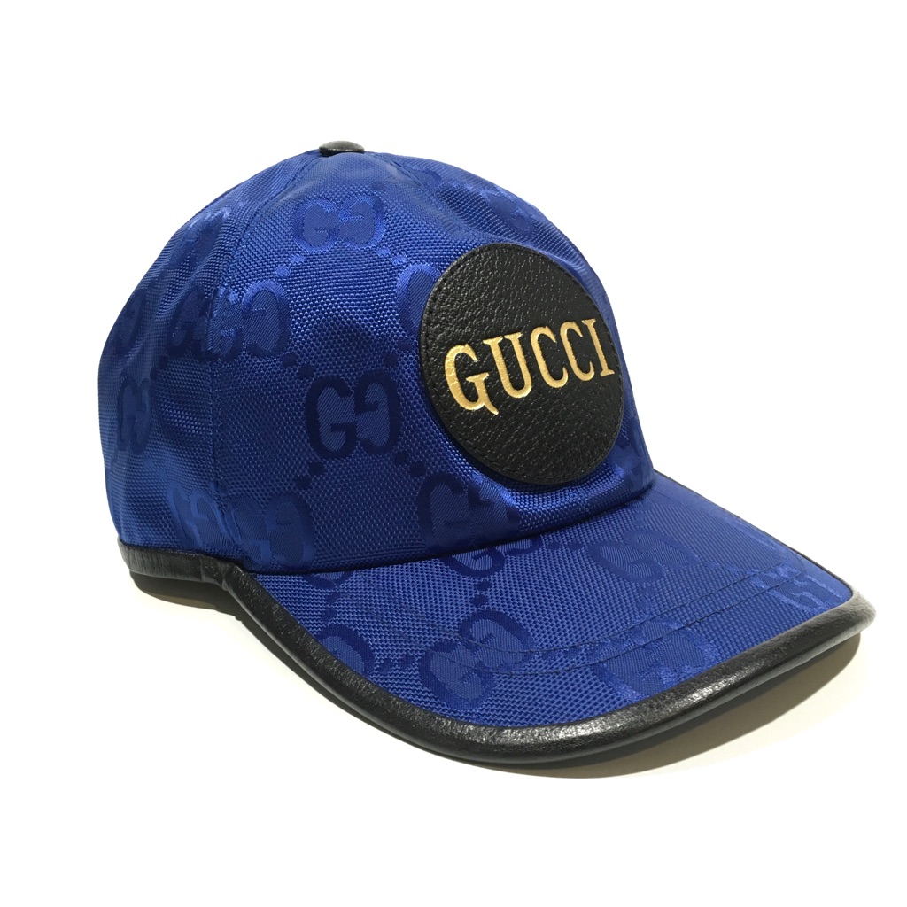 Gucci Jeremi Guccissima Baseball Cap Hat -Size M -Royal Blue / Black -Nwt